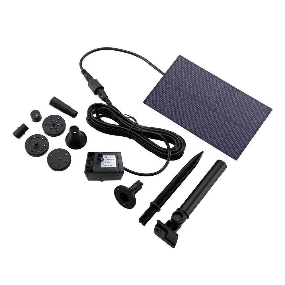 5W 5V Solar Power Panel Water Pump Garden Decoration with Stake Solar Panel Fountain Watering System Energy Saving Kits for Pool