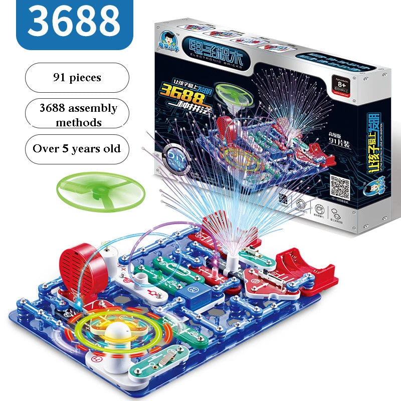 ANU New Circuit Electronic Building Block Scientific Experiment Educational Children'S Assembled Toys Electronic Exploration 8+
