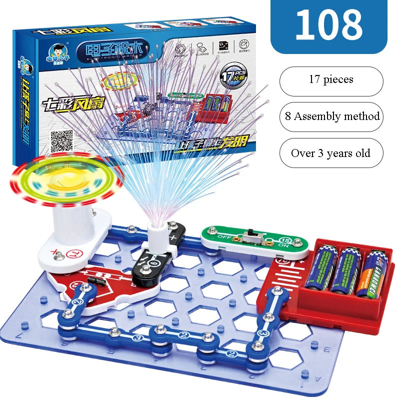 ANU New Circuit Electronic Building Block Scientific Experiment Educational Children'S Assembled Toys Electronic Exploration 8+