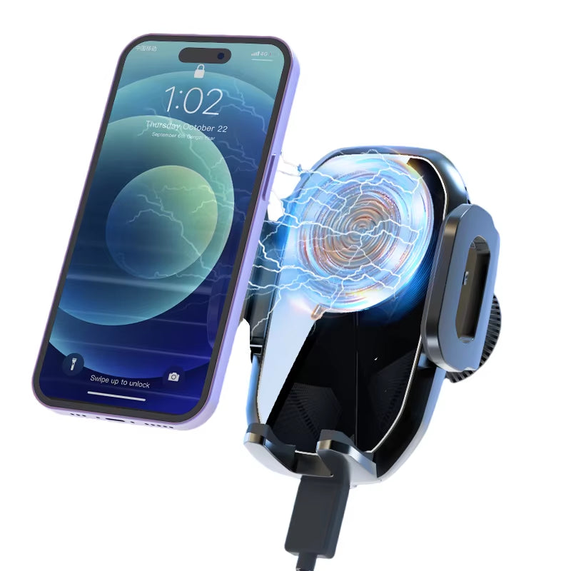 Wireless Car Charger Auto-Clamping 15W Fast Charging 360 Adjustable Air Vent Cell Phone Holder Car Mount Wireless Charger