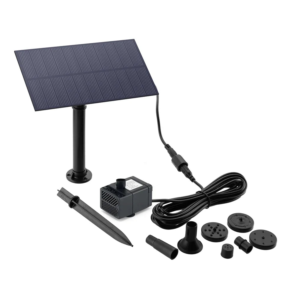 5W 5V Solar Power Panel Water Pump Garden Decoration with Stake Solar Panel Fountain Watering System Energy Saving Kits for Pool