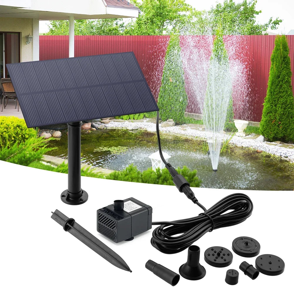 5W 5V Solar Power Panel Water Pump Garden Decoration with Stake Solar Panel Fountain Watering System Energy Saving Kits for Pool
