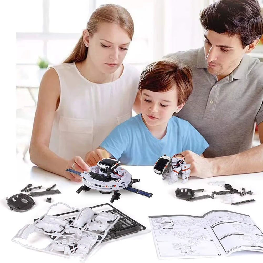 Creative 6 in 1 Solar Robot Car Space Ship Toys Technology Science Kits Solaire Energy Technological Gadgets Scientific Toy Boys