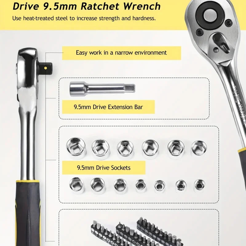 Acmount Tool Kit 78-158 Piece Home Tool Kit DIY Household Tool Sets for Home Repair and Maintenance Car Repair Kit