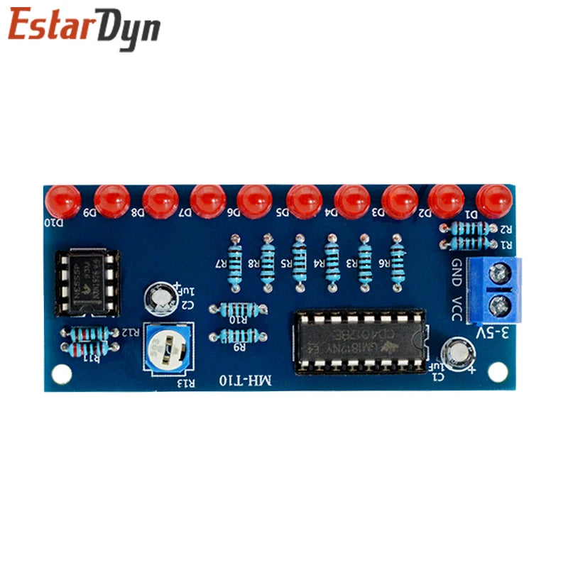 Smart Electronics Kits NE555+CD4017 Light Water Flowing Light LED Module DIY Kit Learn Electronic Principles, Children'S Lab