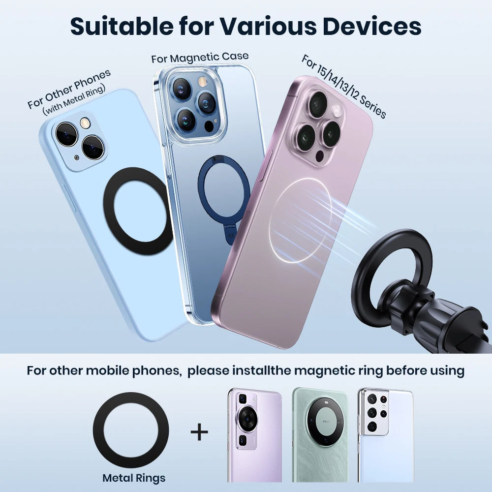 TOPK for Magsafe Car Mount,Magnetic Phone Holder for Car Air Vent Phone Holder Mount 360° Rotation Phone Holders for Iphone 15