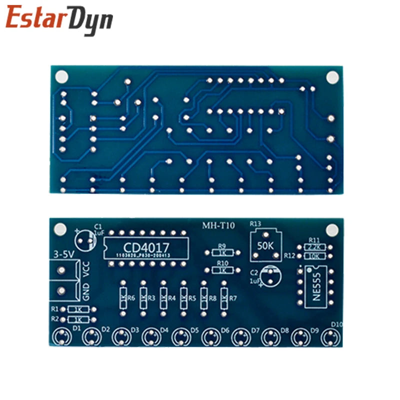 Smart Electronics Kits NE555+CD4017 Light Water Flowing Light LED Module DIY Kit Learn Electronic Principles, Children'S Lab