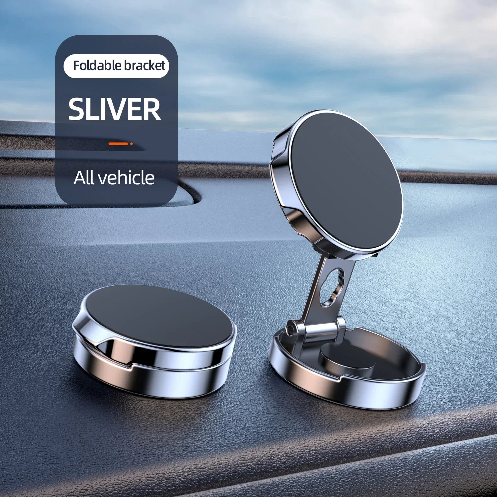 Car Mobile Phone Stand Strong Magnetic Car Holder 720° Foldable round Bracket Support for Universal Phones Mount Holders