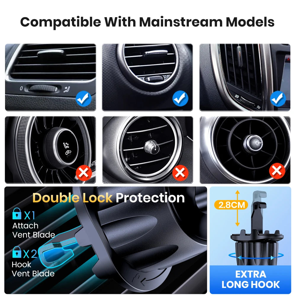 TOPK for Magsafe Car Mount,Magnetic Phone Holder for Car Air Vent Phone Holder Mount 360° Rotation Phone Holders for Iphone 15
