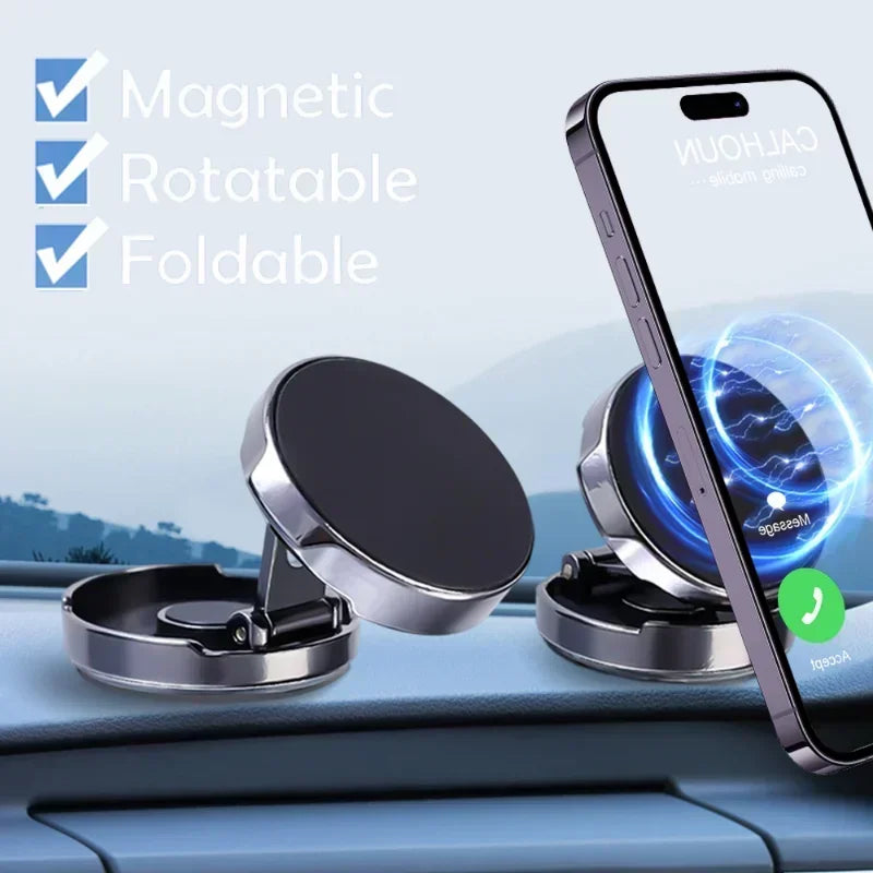 Car Mobile Phone Stand Strong Magnetic Car Holder 720° Foldable round Bracket Support for Universal Phones Mount Holders