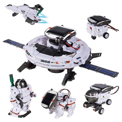 Creative 6 in 1 Solar Robot Car Space Ship Toys Technology Science Kits Solaire Energy Technological Gadgets Scientific Toy Boys