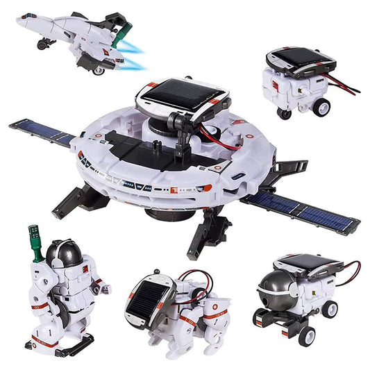 Creative 6 in 1 Solar Robot Car Space Ship Toys Technology Science Kits Solaire Energy Technological Gadgets Scientific Toy Boys