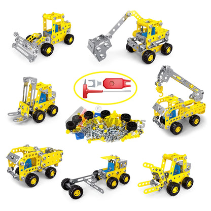 Engineering Vehicle Toy, Erector Set for Boys Age 8+, Learning Engineering Kids Building Blocks Model Kits, Variable Multi Shape