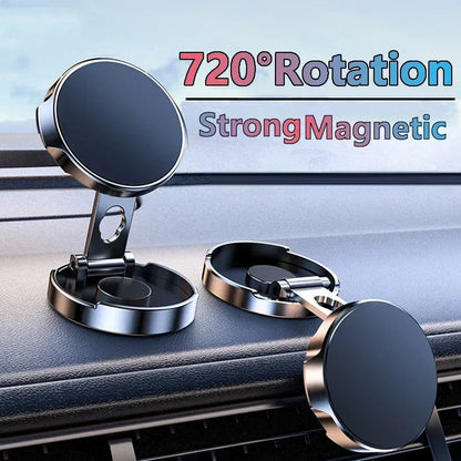 Car Mobile Phone Stand Strong Magnetic Car Holder 720° Foldable round Bracket Support for Universal Phones Mount Holders