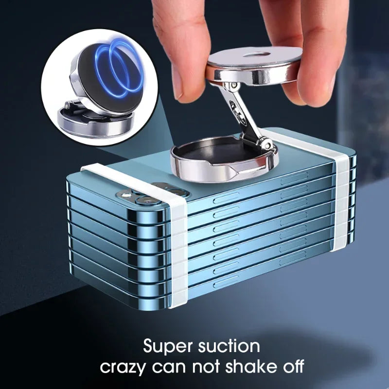 Car Mobile Phone Stand Strong Magnetic Car Holder 720° Foldable round Bracket Support for Universal Phones Mount Holders