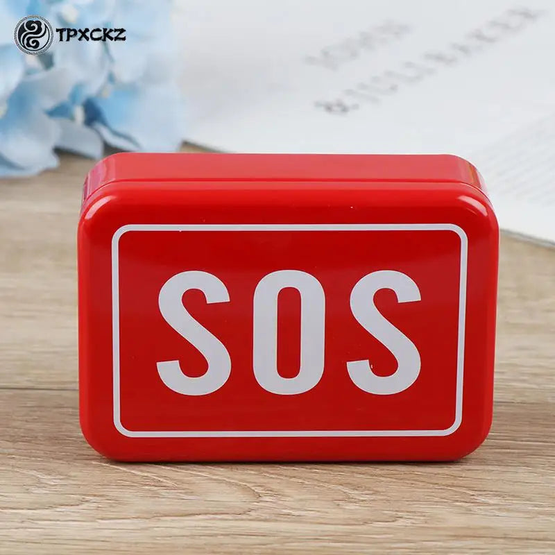 1Pcs SOS Tin Plate Medicine First Aid Pill Box Outdoor Survival Gear Kits Emergency Case