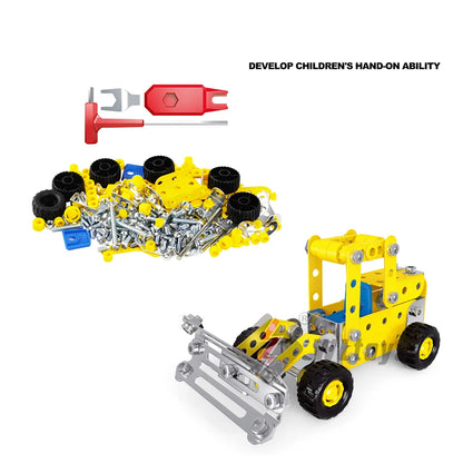 Engineering Vehicle Toy, Erector Set for Boys Age 8+, Learning Engineering Kids Building Blocks Model Kits, Variable Multi Shape