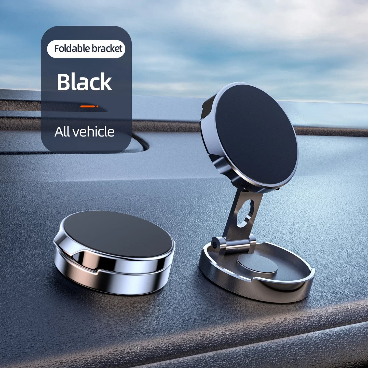 Car Mobile Phone Stand Strong Magnetic Car Holder 720° Foldable round Bracket Support for Universal Phones Mount Holders